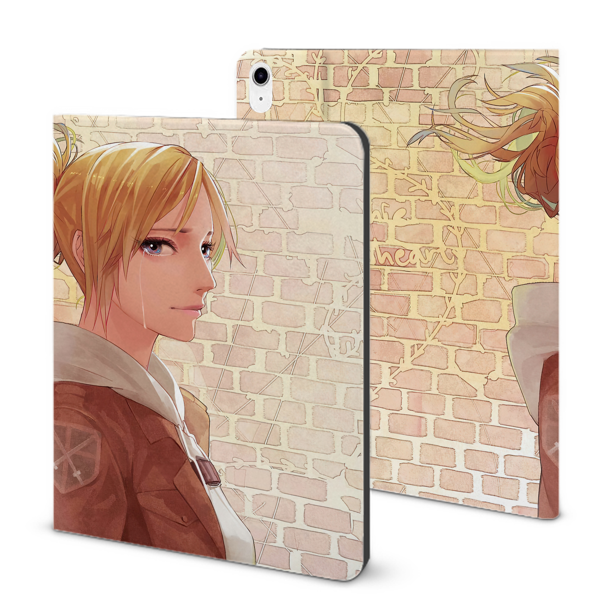 （画像用） 進撃の巨人 Attack on Titan IPad ケース ブック型 PUレザー TPU 耐衝撃 軽量 薄型 ペン収納なし 全面保護 IPad 各モデル対応